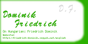 dominik friedrich business card